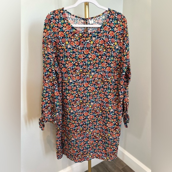❤️ Old Navy Beautiful Floral Long Sleeve Dress XL Tie at Sleeve - Picture 6 of 9